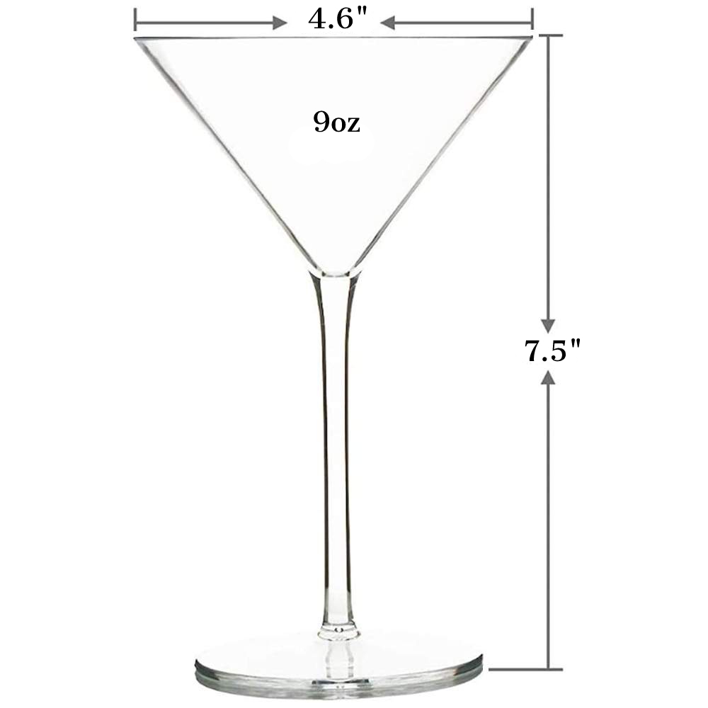 Tritan Plastic Martini Glasses — Single Glass