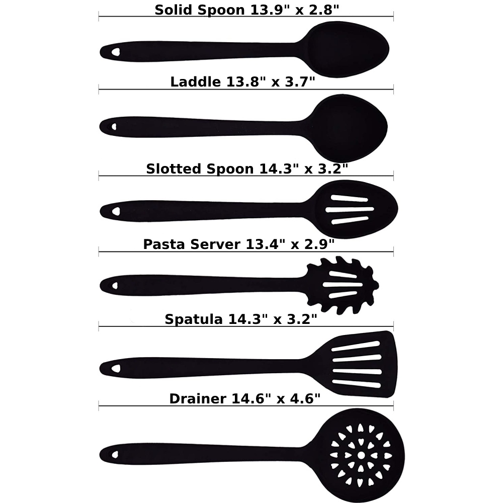 Silicone Cooking Utensils Set (Black): image 10
